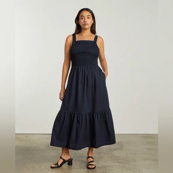 Everlane The Smock Dress in Black - Picture 2 of 5